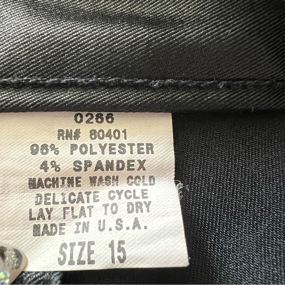 Girlfriends LA black silky patent like flare leg pants sz 15. Y2K mallgoth VNT - Picture 4 of 14